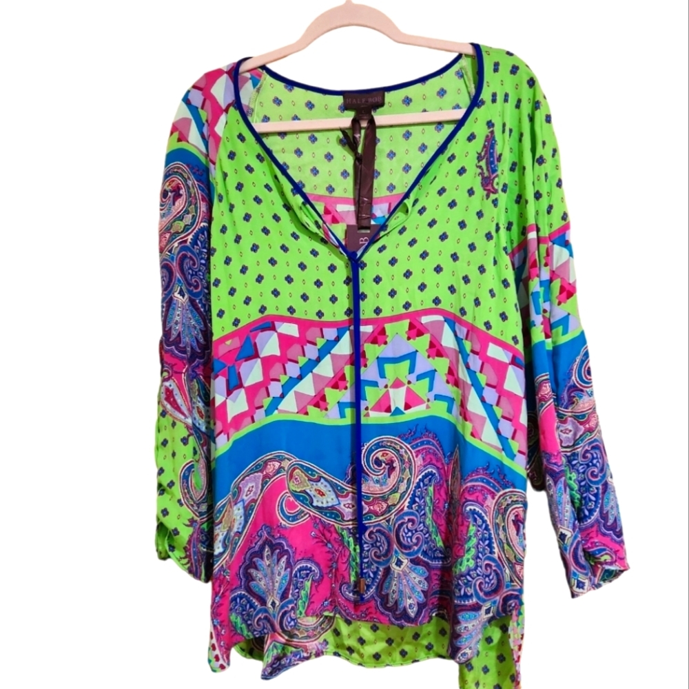 Hale Bob 100% Silk top Made in LA